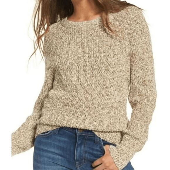 Free People Sweaters - Free People Electric City Pullover sweater beige/oatmeal marled cotton linen ble